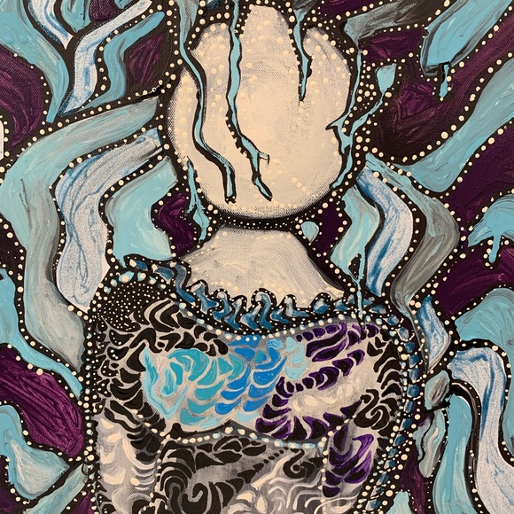 Night Goddess- 18 by 24 original painting acrylic on canvas - Picture 4 of 5